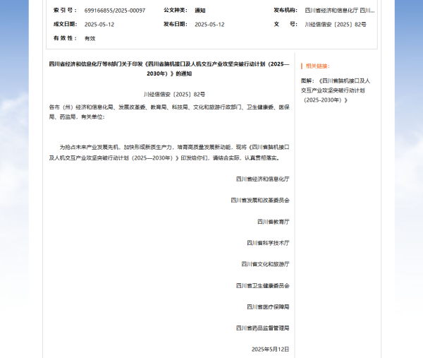 可靠股票配资网 四川：培育脑机接口、新一代人机交互重点产品，支持脑机接口纳入医疗服务价格体系